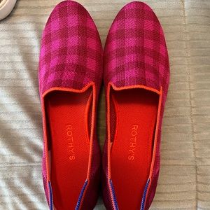Rothy’s cherry gingham loafers
